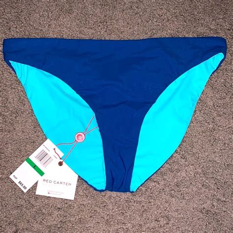Red Carter Swim Red Carter Blue Reversible Bikini Bottoms L Nwt Poshmark