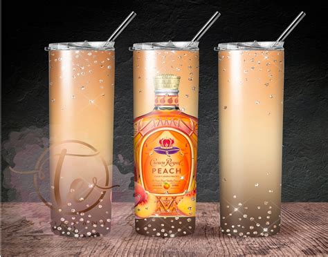 Digital File Crown Royal Peach Bling 20oz Skinny Tumbler Png Etsy