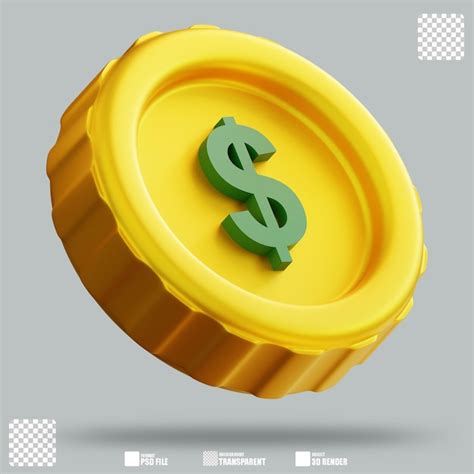 Ilustração 3d moeda 3 PSD Premium