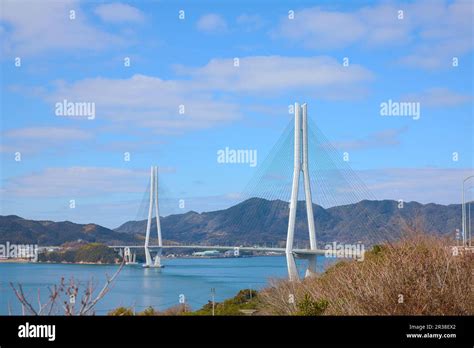 Tatara Bridge Setonai Sea Japan Stock Photo Alamy