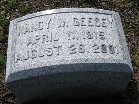 Nancy Matilda Wisler Geesey 1915 2001 Find A Grave Memorial