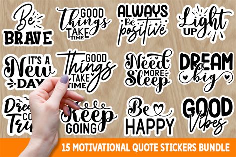 Motivational Quote Stickers Bundle Graphic By Buysvgbundles Creative