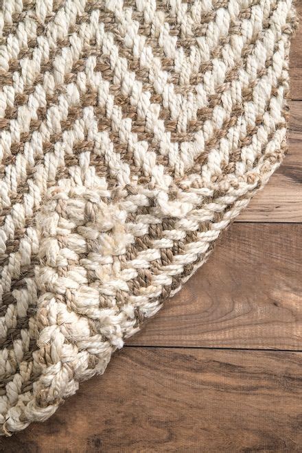 Kiwa Handwoven Jute Jagged Chevron Off White Rug Chevron Area Rugs