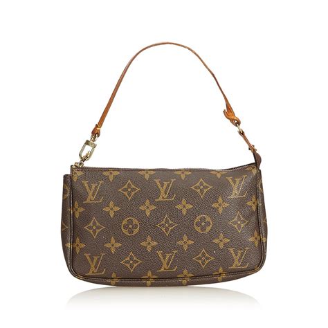 Louis Vuitton Monogram Pochette Accessoires Cuir Toile Marron Ref 90525