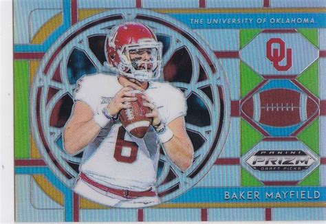 2019 Panini Prizm Draft Stained Glass Silver Prizm 22 Baker Mayfield