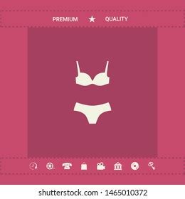Set Lingerie Swimsuit Twopiece Bikini Silhouette Stock Vector Royalty Free
