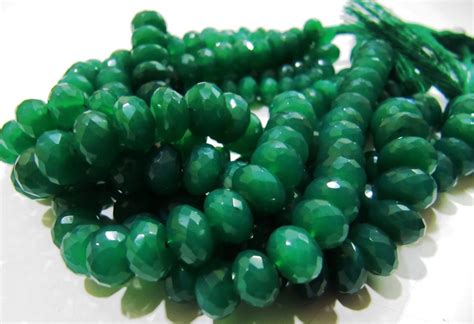 Rondelle Faceted Green Onyx Beads Size 7to8mm And 9 To10mm At Rs 1080