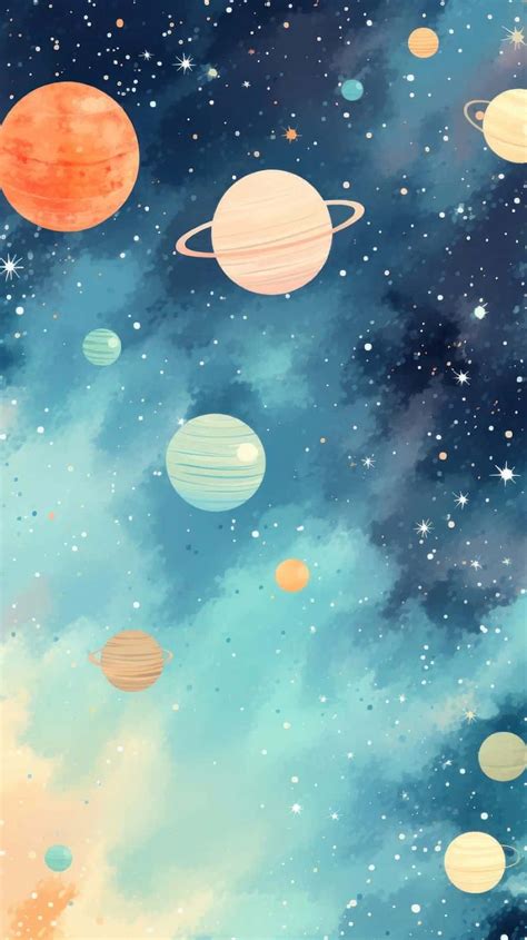 Download Pastel Space Aestheticwith Planetsand Stars