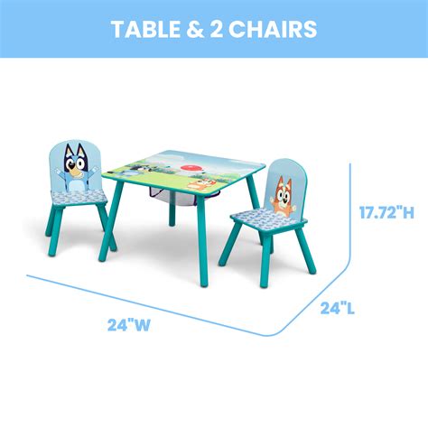 Bluey Kids Table And Chair Set With Storage 2 Chairs Included Delta