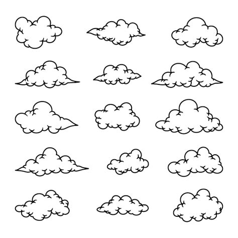 Premium Vector Set Of Cloud Hand Drawn Vector