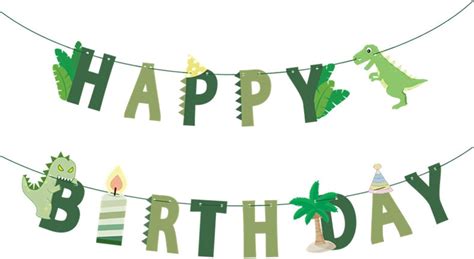 Tmppdeco Dinosaur Birthday Banner Dinosaur Happy Birthday Banner Dinosaur Theme