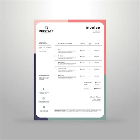 Premium Vector Creative Business Invoice Design Template Premium Vector