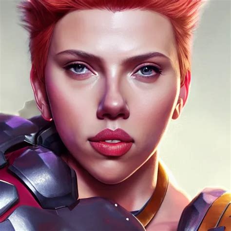 Detailed Portrait Of Scarlett Johansson As Muscular Stable Diffusion