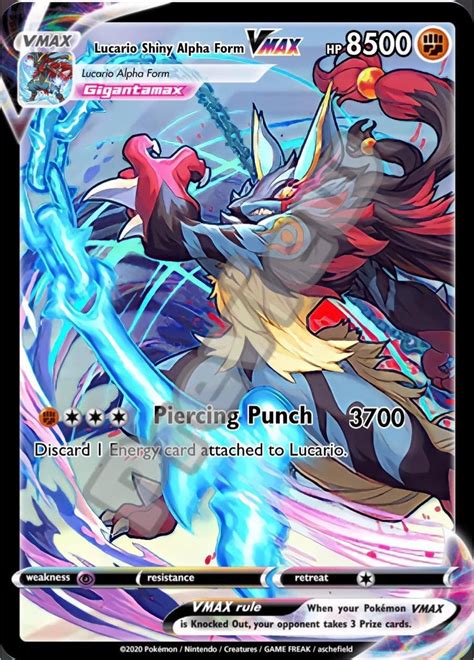 Lucario Vmax Gx Ex Vstar Ash Ketchum Gx Pokemon Card Etsy