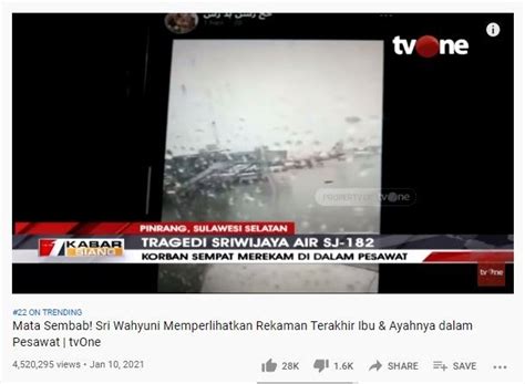 Asli Ini Video Sesaat Sebelum Sriwijaya Air SJ182 Jatuh Hujan Deras