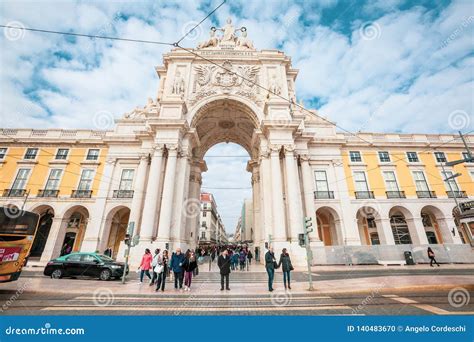 Rua Augusta Triumphal Arch In The Historic Center Of The City Of Lisbon