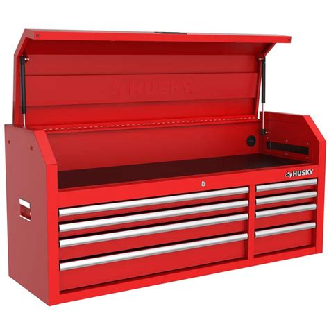 Husky Modular Tool Storage 52 In W X 16 In D Standard Duty Red Top Tool Chest H52ch8modred