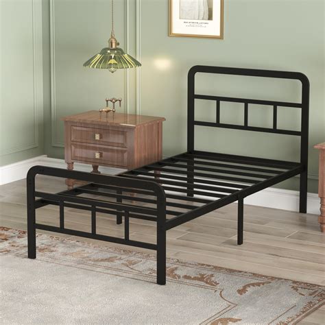 Richwanone Inch Twin Bed Frame With Headboard And Footboard Metal