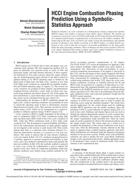 Pdf Hcci Engine Combustion Phasing Prediction Using A Symbolic
