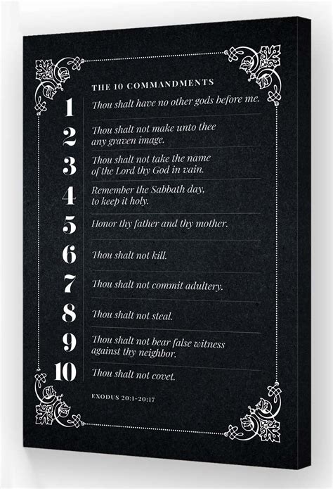 Wallpicss Ten Commandment Wall Art Framed Canvas Prints Kjv