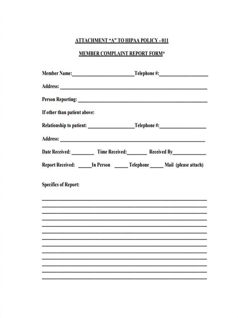 FREE 6 Sample Member Complaint Forms In MS Word PDF