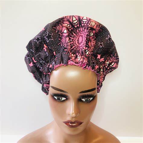 Hair Bonnet For Black Woman Satin Bonnet Sleep Cap Ankara Etsy Uk