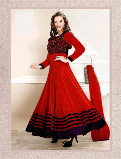 Red Embroidered Georgette Semi Stitched Salwar With Dupatta Unique