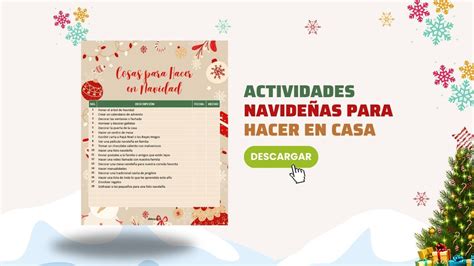 Lista De Actividades Navide As Para Hacer En Casa Editable Didocu