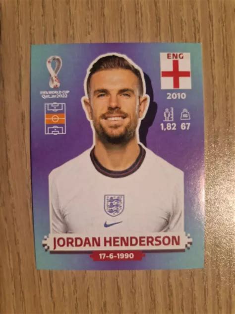 Panini Wm World Cup Qatar Original Sticker Eng Jordan Henderson