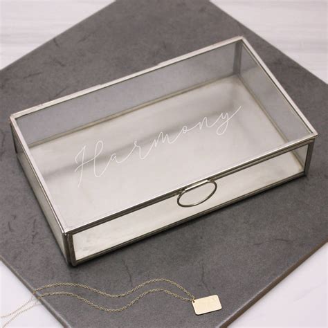 Personalised Rectangular Glass Keepsake Box By Maria Allen Boutique