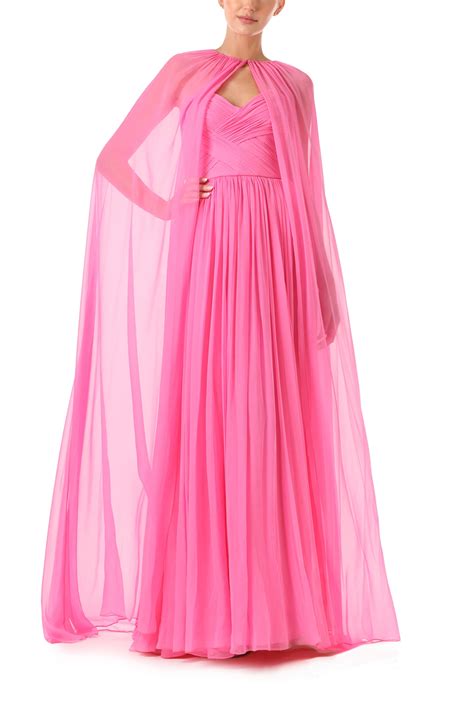 Floor Length Chiffon Cape – Monique Lhuillier
