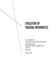 Exploring The Evolution Of Nursing Informatics Impact On Course Hero