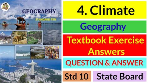 Geography 4 Climate Textbook Exercise Answers Std 10th SCC