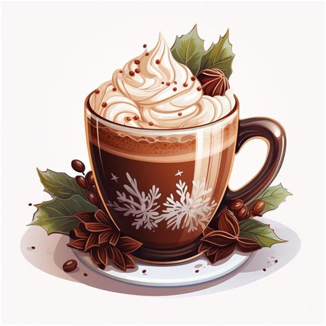 Premium AI Image Cup Of Hot Christmas Cocoa High Quality Illustration