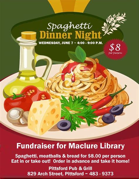 Spaghetti Dinner Night Fundraiser - Maclure Library