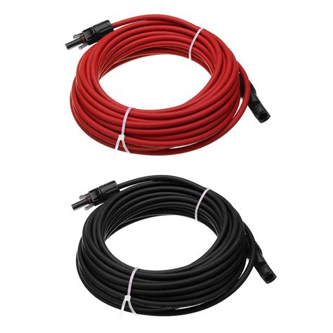 Black Red 10m 12awg Solar Panel Extension Cable Wire With Mc4 Connector Sale