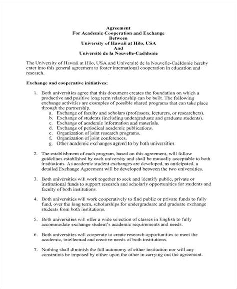 Joint Cooperation Agreement Template Pdf Template