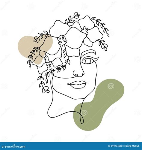 Women Face One Line Stock Vector Illustration Of Graphic 219774662