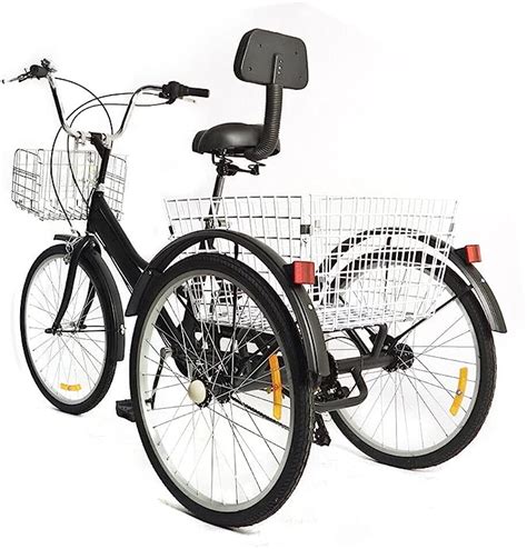 Gmsluu Tricycle Pour Adultes Tricycle Vitesses Avec Roues