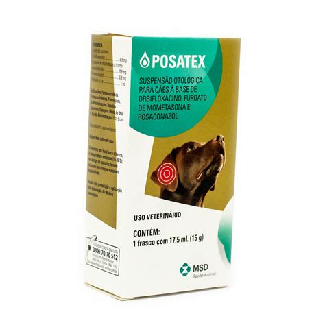 Remédio para Otite Posatex Anti inflamatório De Cães 17 5ml MSD