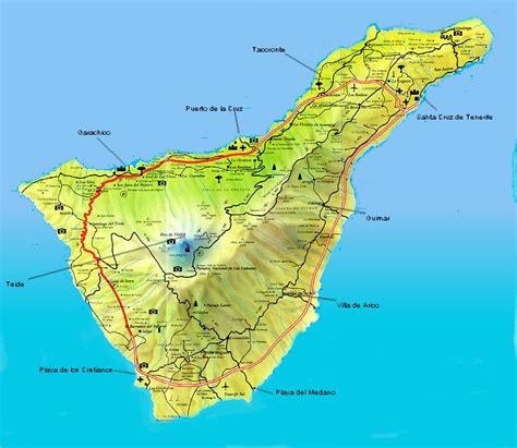 Mapa De La Isla De Tenerife