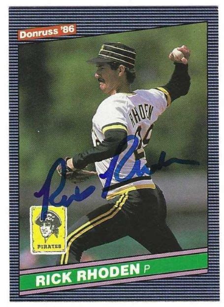 Autographed Rick Rhoden Pittsburgh Pirates Donruss Card Main