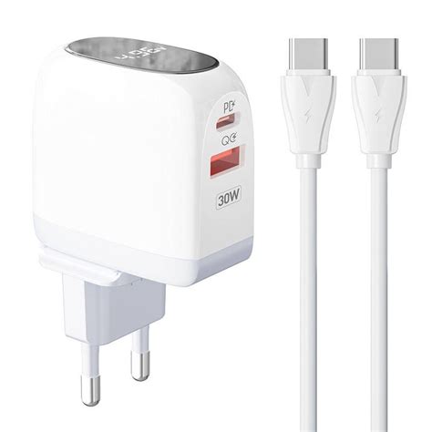 Sieninis įkroviklis LDNIO A2522C USB USB C 30W USB C USB C kabelis