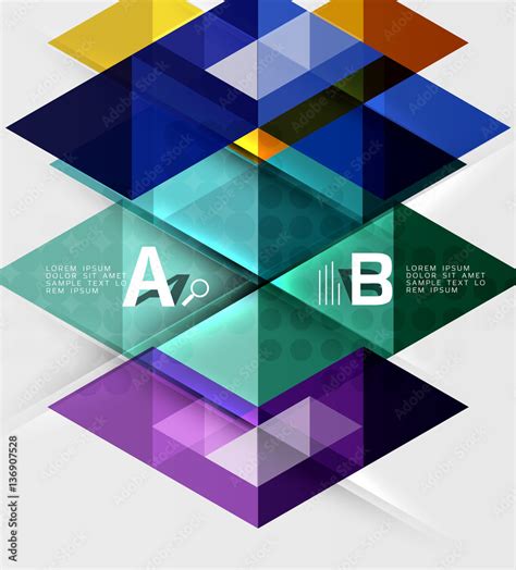 Infographic template - triangle tiles background Stock Vector | Adobe Stock