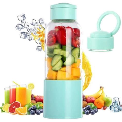 Blender Portable 450ml Mini Mixeur 6 Lames Blender Fruit Juicer Pour