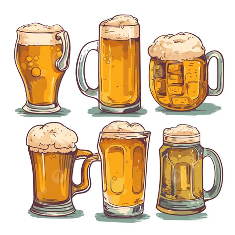 Canecas De Cerveja Vetor PNG Adesivo Clipart Vários Copos De Cerveja