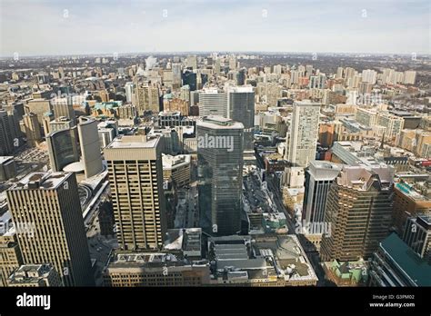 Canada Toronto Downtown Bird Eye View Stock Photo Alamy