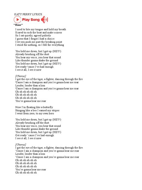 Lyric Katy Perry Pdf