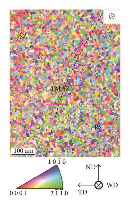 EBSD Maps Of Sample 1500 Rpm 500 Mm Min A Cross Sectional