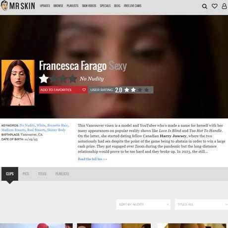 Francesca Farago Nude Naked Porn Content Review 496 Nude Celebrities List Like Mrskin